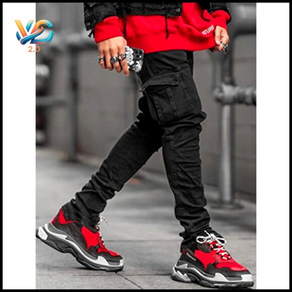 Slim Fit Stretch Jeans Distressed Ripped Skinny Fashion Comfort Flex Waist - Picture 2 of 5